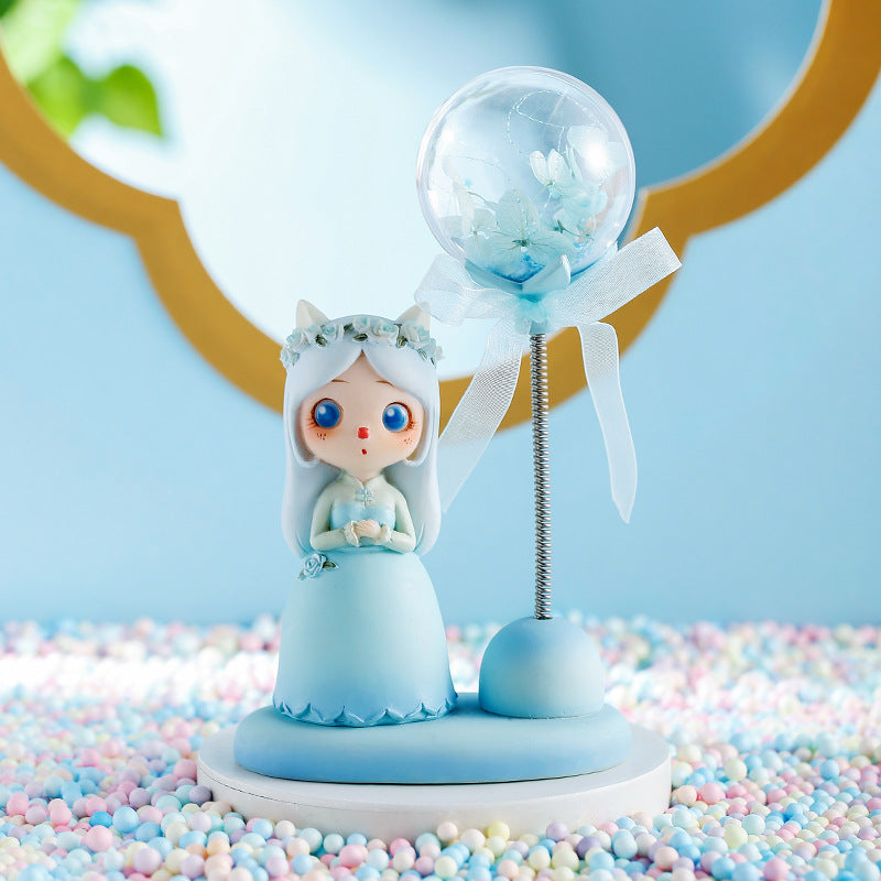 Decoración de escritorio de resina creativa de hadas de flores al por mayor