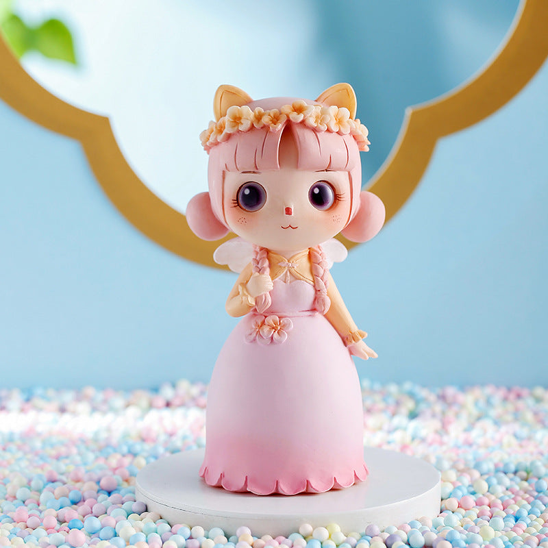 Decoración de escritorio de resina creativa de hadas de flores al por mayor