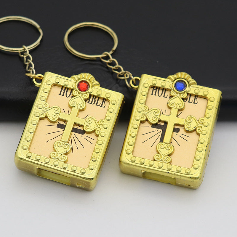 Wholesale Paper Mini Book English Cross Keychains