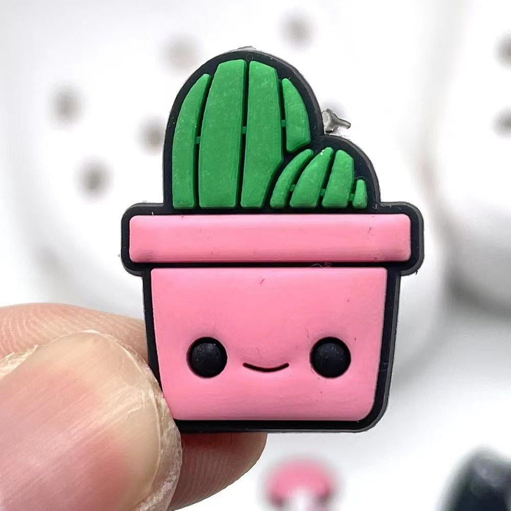 Wholesale 100PCS Cartoon Pink DIY Silicone Shoe Buckle