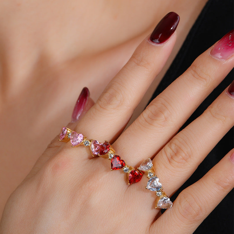 Anillos De Acero De Titanio Con Corazón De Diamante al por mayor