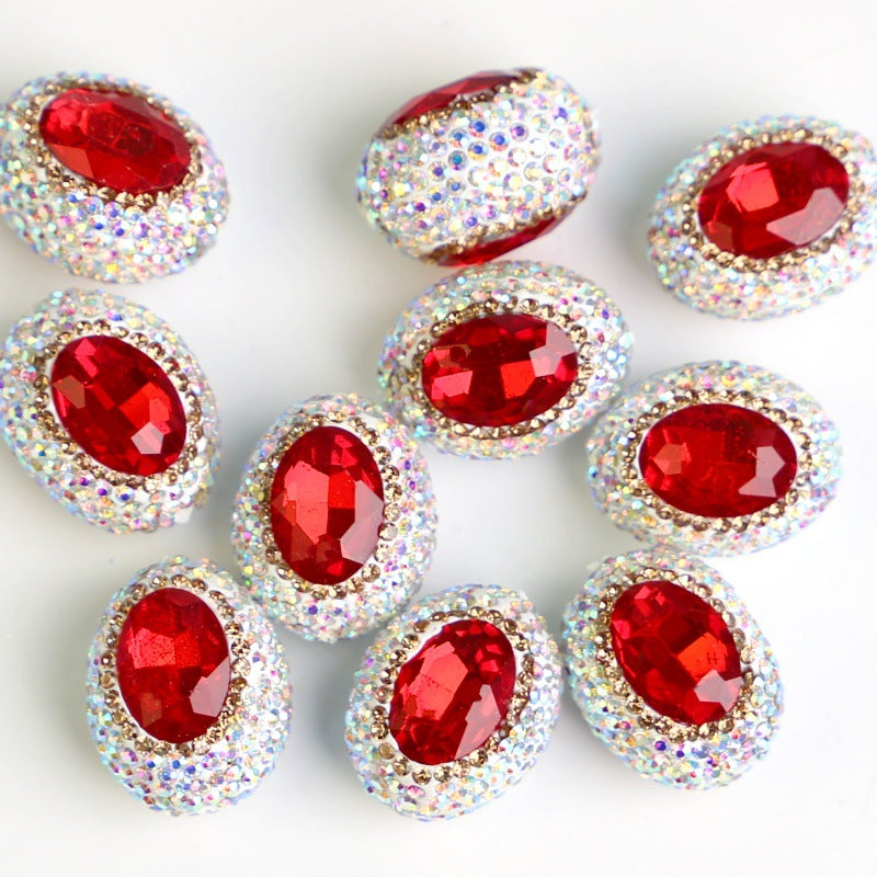 Wholesale Pigeon Egg Clay Inlaid with Diamond Straight Hole Diamond Beads