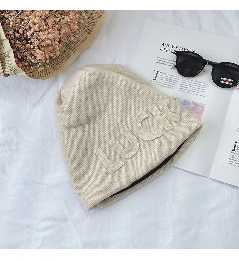 Wholesale LUCK Three-dimensional Letters Cotton Beanie