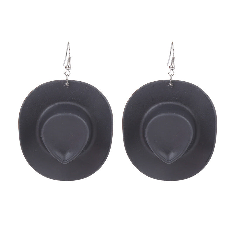 Wholesale Western Cowboy Hat Resin Earrings