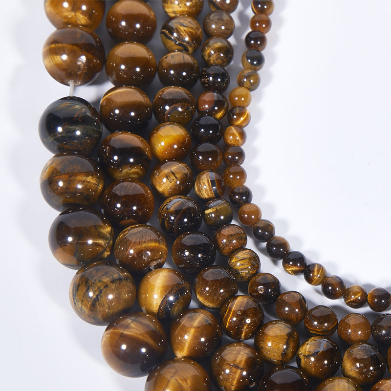 Wholesale 4-18MM Natural Yellow Tiger Eye Glass Beads