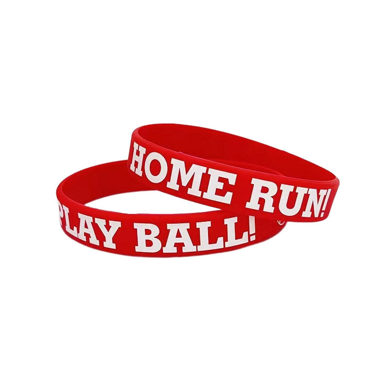 Wholesale 1000PCS Flat Printed Softball Silicone Bracelet