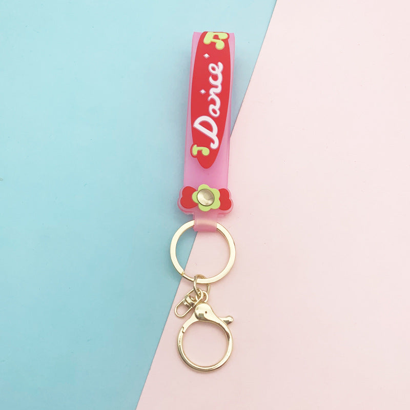 Wholesale Candy Color Soft PVC Lanyard Keychains