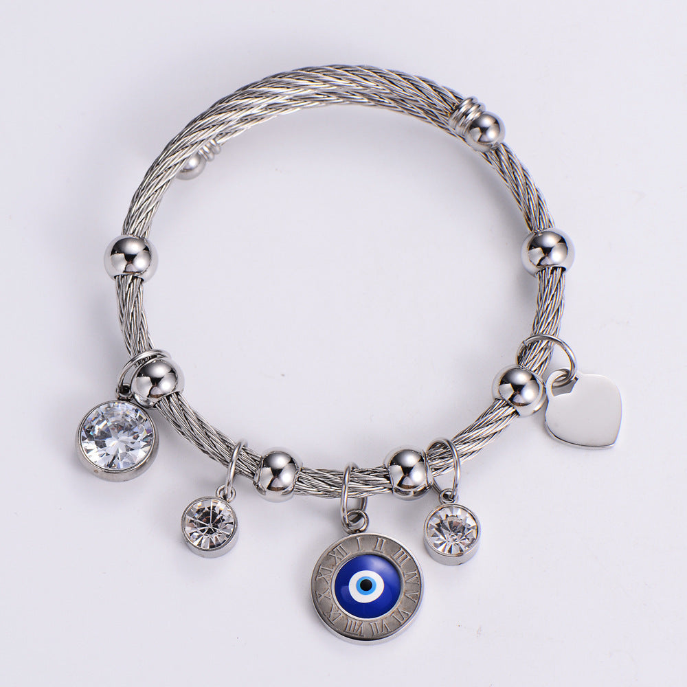 Venta al por mayor Pulsera Acero Inoxidable Devil Eyes OLY-BT-AIMILUO001
