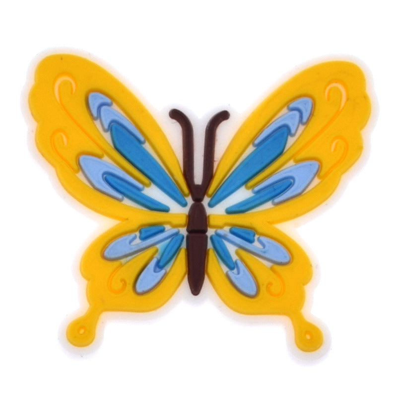 100pcs 100pcs PVC Colorful Butterfly Series Hebilla de zapato de bricolaje