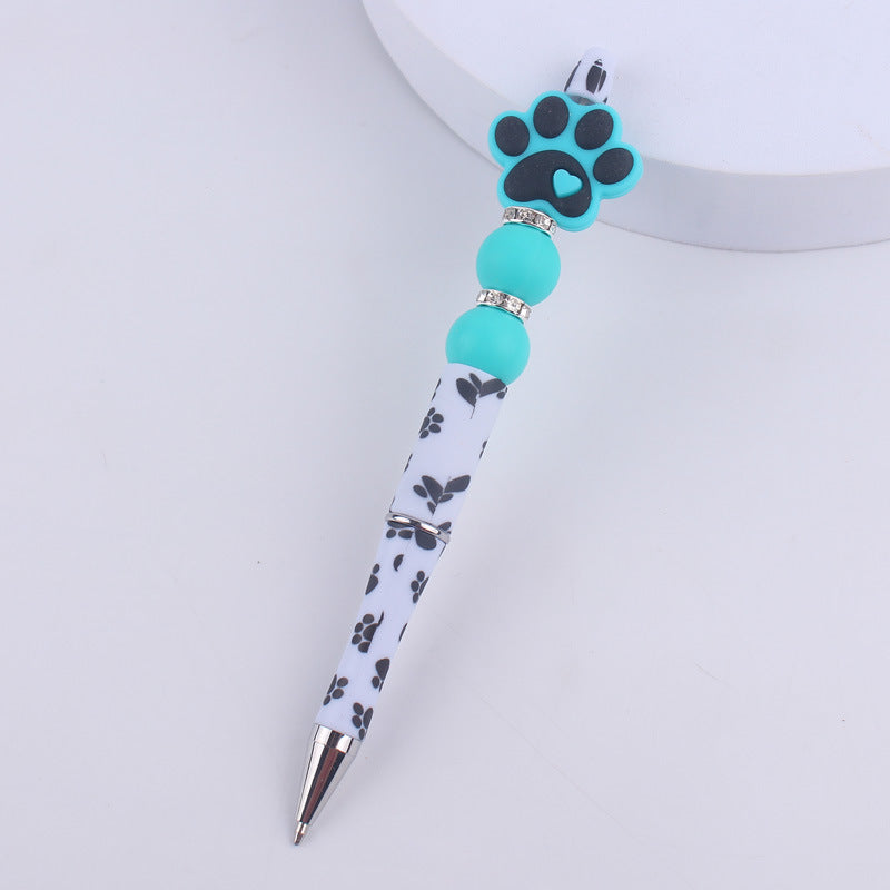 Wholesale Handmade Bead Pen Cartoon Dog Paw Silicone Ballpoint Pen