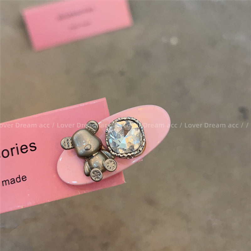 Wholesale Pink Rhinestone Letter Love Mix Material Hair Clips