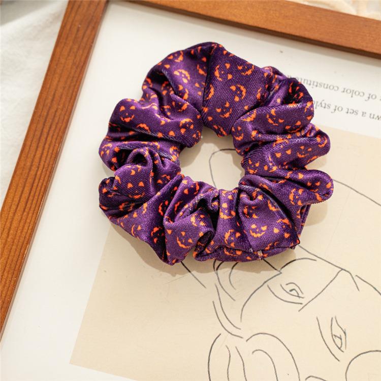 Wholesale of Autumn and Winter New Halloween Women's Flannel Hair Scrunchies