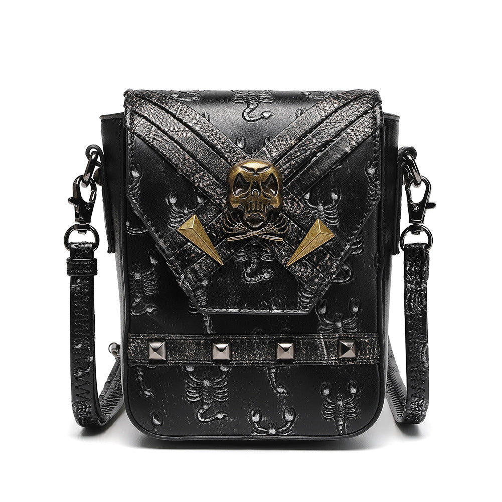 Wholesale PU Punk Style Skull Crossbody Bag