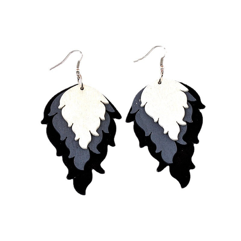 Pendientes de madera en forma de fuego al por mayor