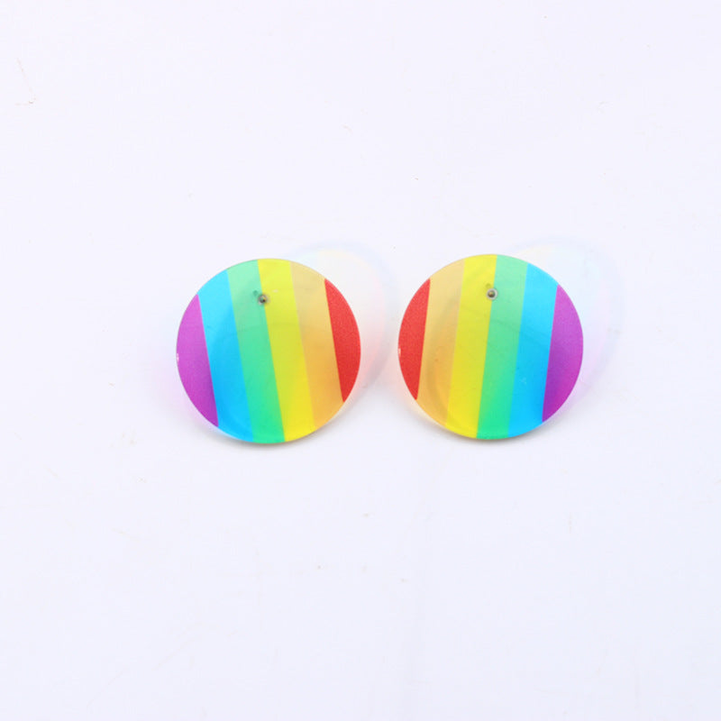 Wholesale Rainbow Gay Alloy Ear Studs