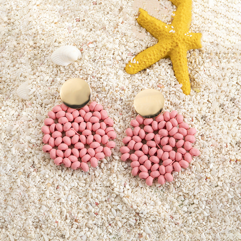 Wholesale Colorful Rattan Alloy Earrings