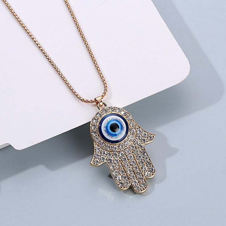 Wholesale Hand of Fatima Heart Devil Eye Alloy Necklaces