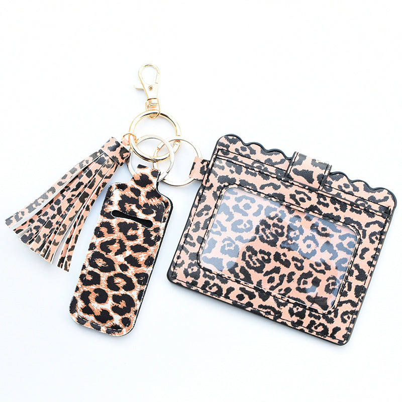 Wholesale Cactus Leopard Print Rose Flower Lipstick Set Card Holder Keychain