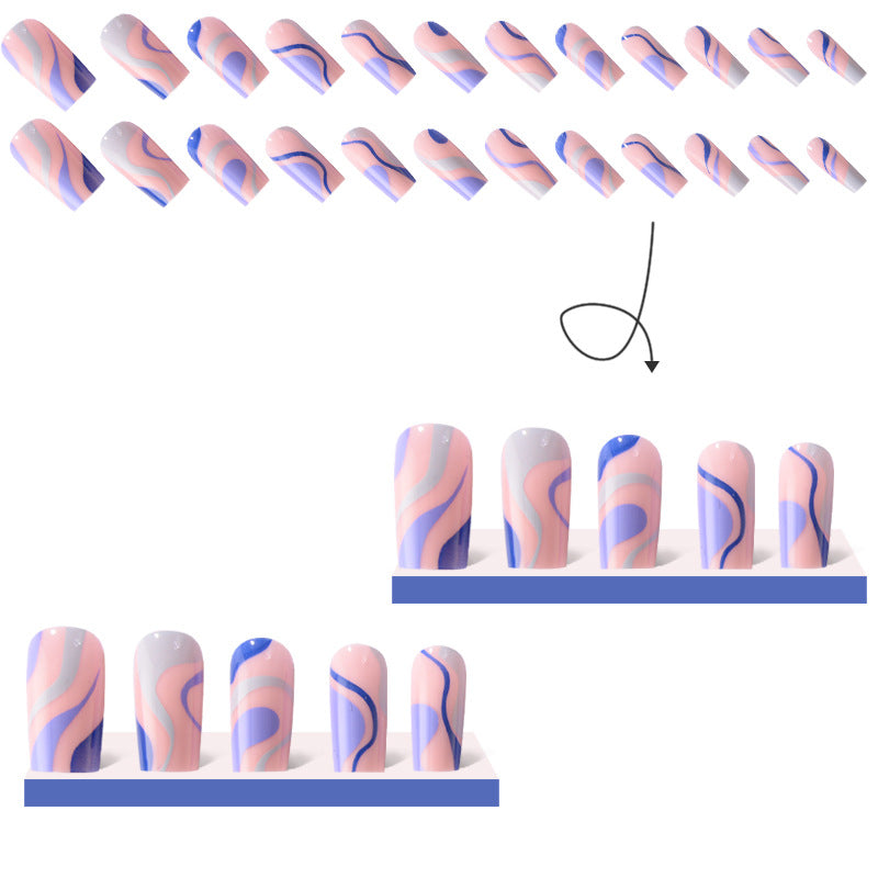 Parches al por mayor de la serie de ondas de plástico que coinciden con el color de las uñas