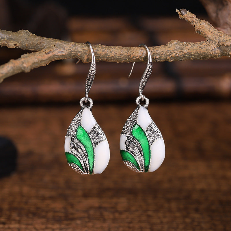 Wholesale Colorful Oil And Water Drop Alloy Earrings