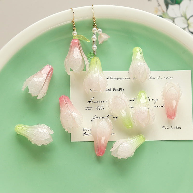 Wholesale Magnolia flower heat shrink sheet jewelry accessory beads