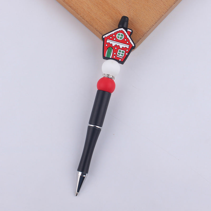 Wholesale Cartoon Christmas Silicone Handmade Plastic Beaded Pen