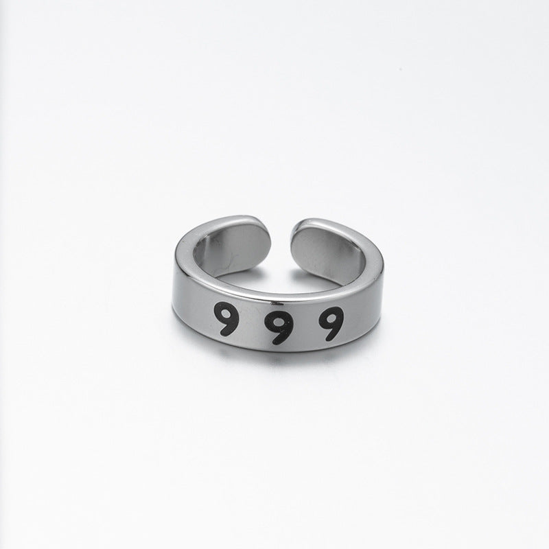 Wholesale Lucky Angel Numbers Stainless Steel Rings