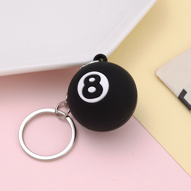 Wholesale Creative Billiards PVC Soft Rubber Keychains