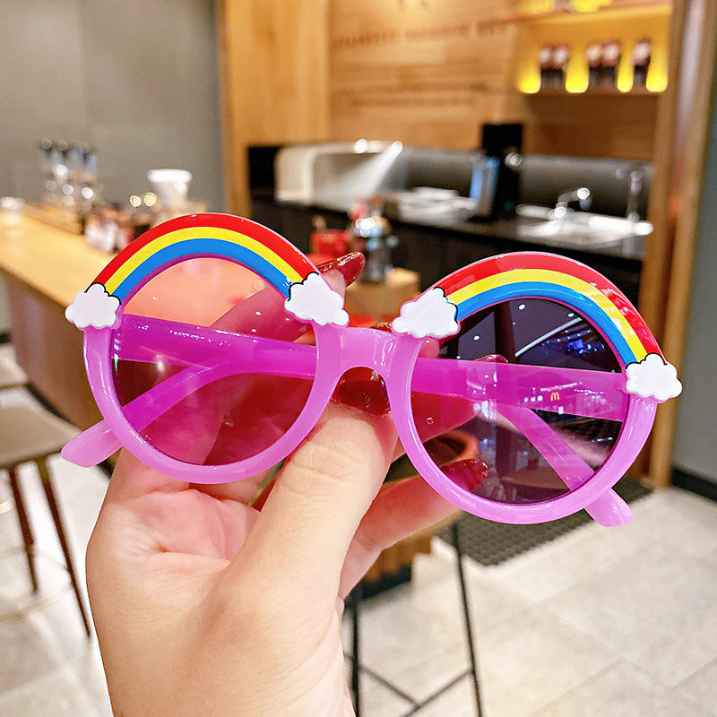 Wholesale Cartoon Rainbow Baby Plastic Glasses Baby Supplies