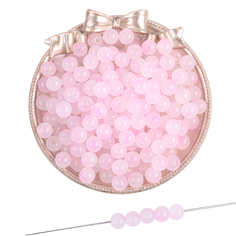 Wholesale 50PCS/Pack 8MM Jelly Color Glass Beads