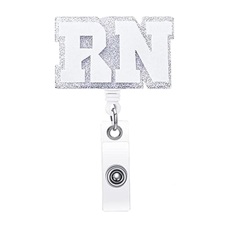 Wholesale Badge Reels Glitter Sequin Nurse Doctor Acrylic Retractable Keychains
