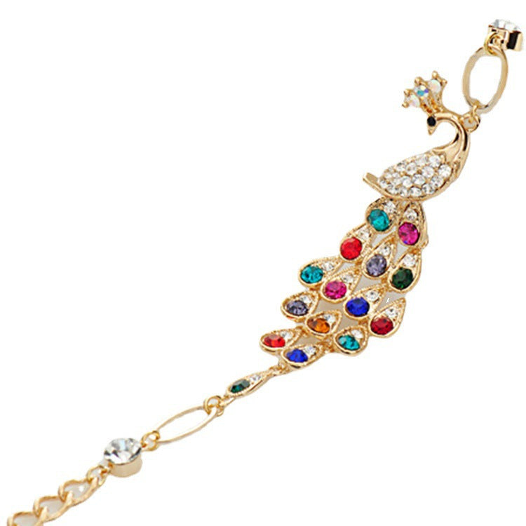 Wholesale Alloy Colorful Peacock Bracelet