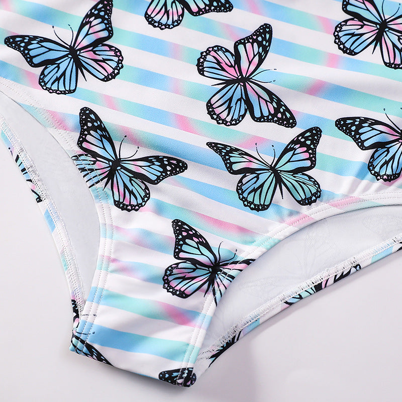 Wholesale Kids One Piece Long Sleeve Sun Protection Polyester Swimwear