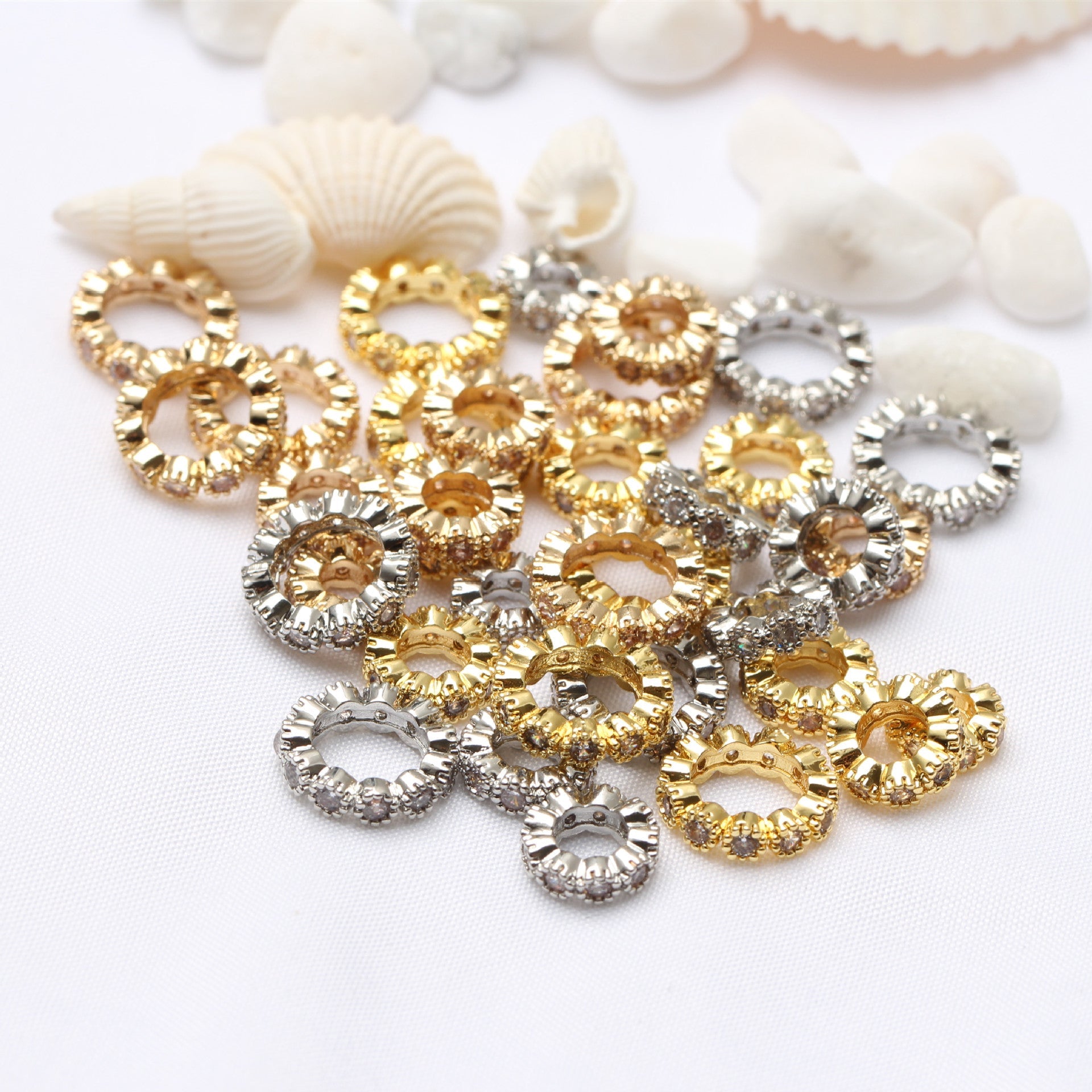 Cuentas de cobre de circón de circón de micro incrustaciones de 5 piezas al por mayor