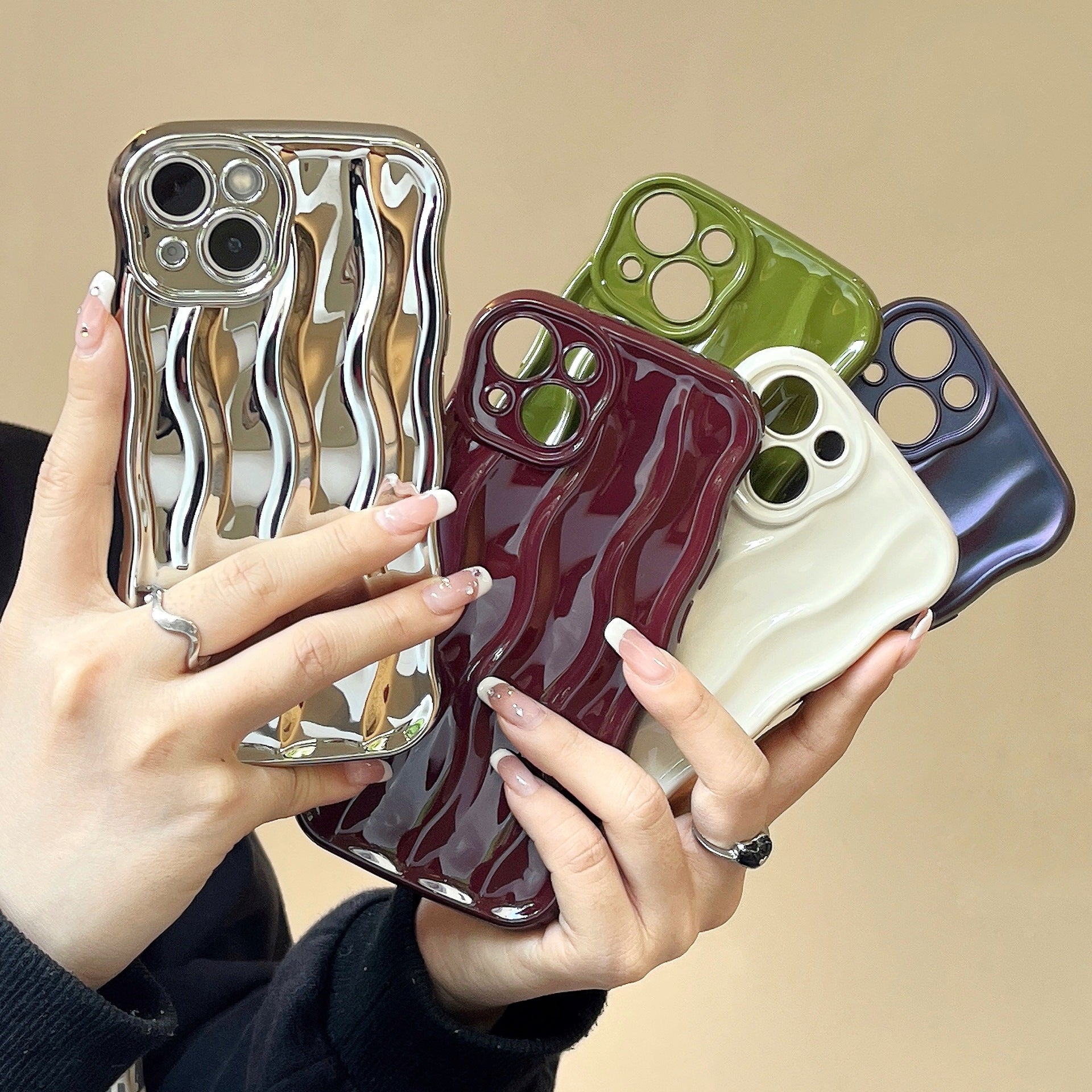 Wholesale TUP Three-dimensional Water Ripple Phone Case