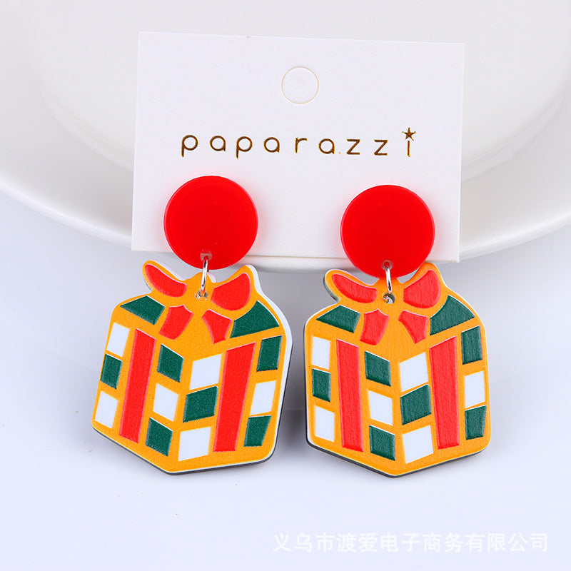 Wholesale Christmas Tree Socks Acrylic Earrings