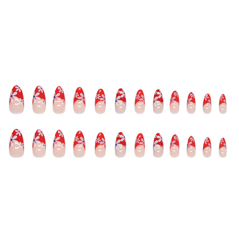 Wholesale Plastic Cute Sunflower Almond Nail Wearing Armor