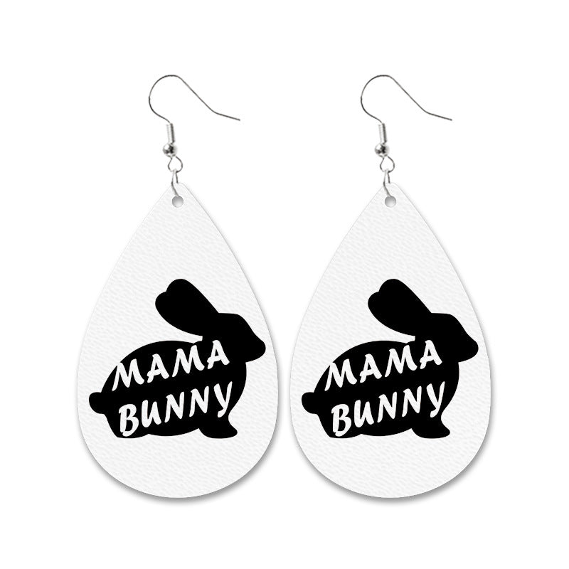 Wholesale Easter Bunny Leather Earrings