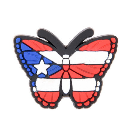 Wholesale 100PCS PVC DIY Hole Shoes Accessories Puerto Rico Flag Shoes Flowers