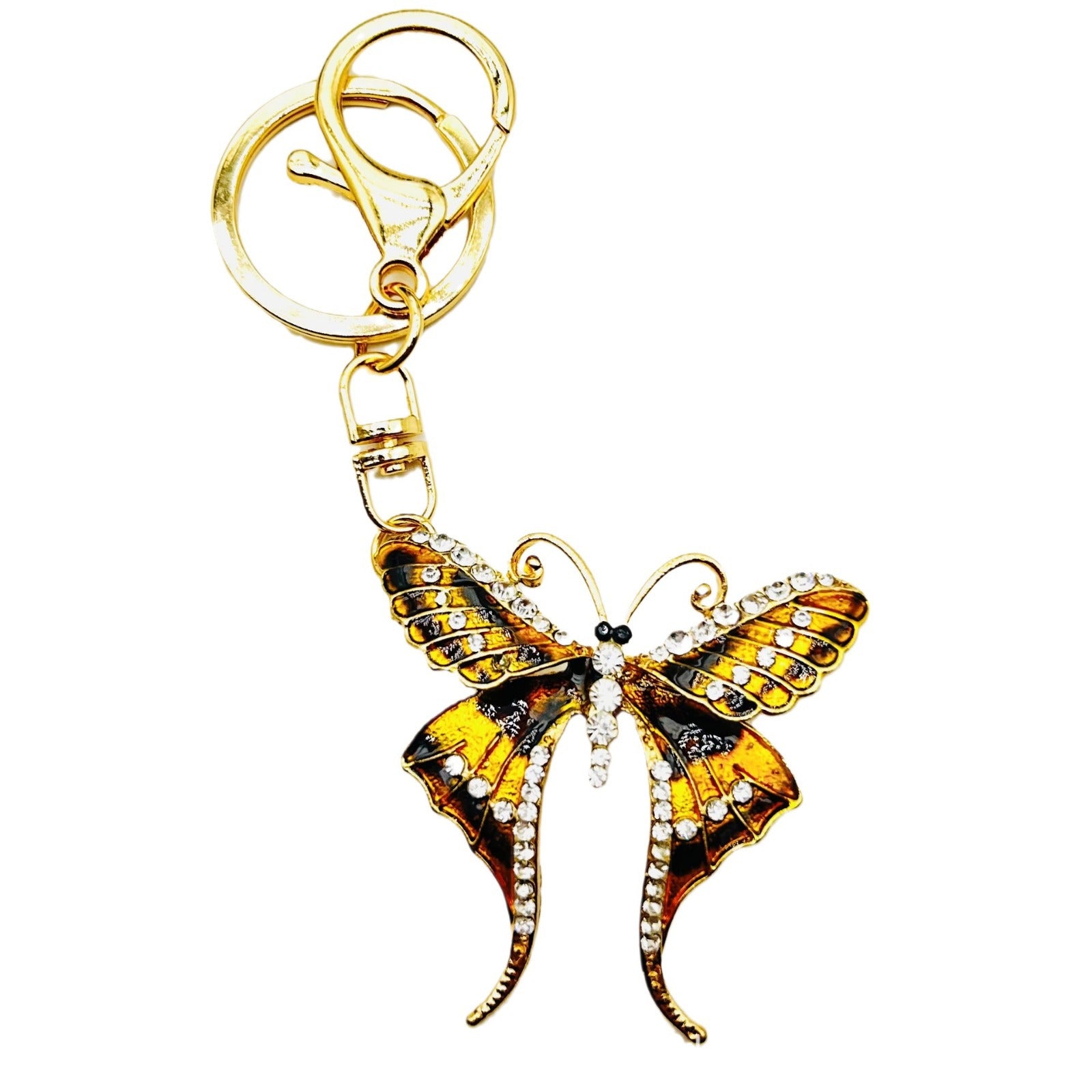 Wholesale Zinc Alloy Rhinestone Butterfly Keychain