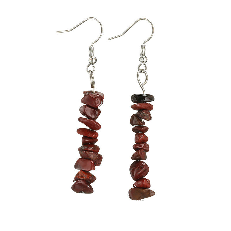Wholesale Natural Agate Crushed Stone Earrings