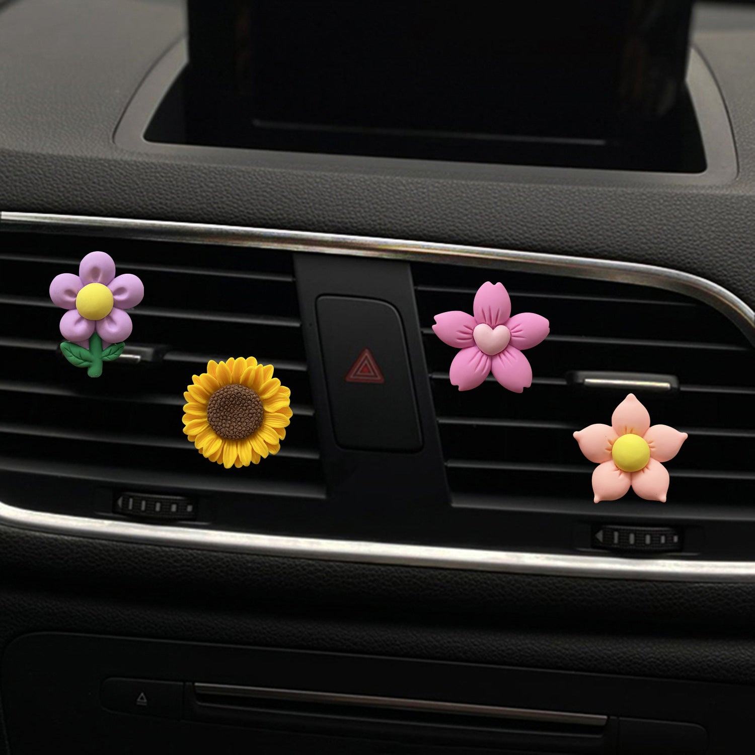 Wholesale Candy Color Sunflower Car Aroma Decoration Clip