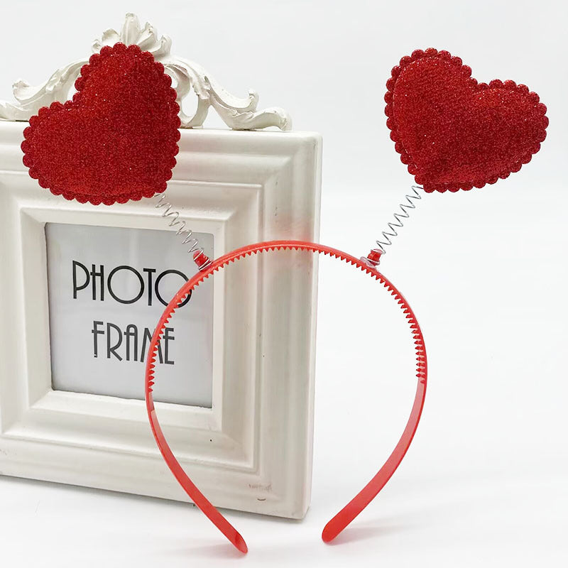 Diadema De Corazón De Lentejuelas De Tela al por mayor