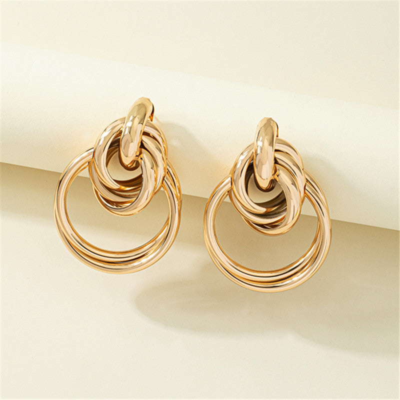 Wholesale Geometric Smooth Alloy Earrings