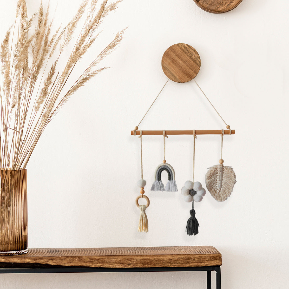 Colgante De Pared De Hojas De Arco Iris De Nube De Madera al por mayor