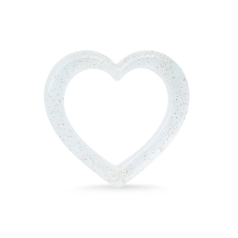 Wholesale 10PCS Sparkling Powder DIY Heart Round Silicone Beads