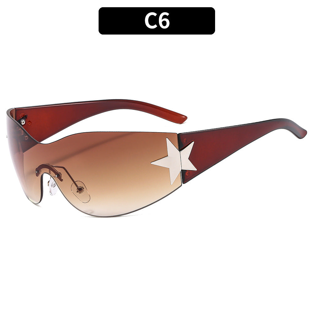Wholesale PC Y2K Pentagram One-piece Sunglasses