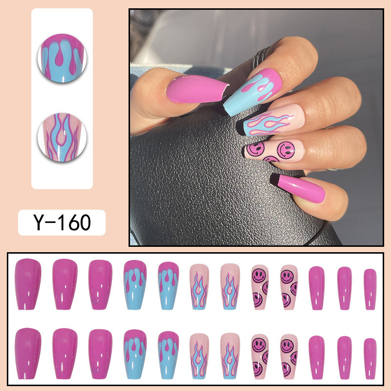 Venta al por mayor Plástico Púrpura Sonrisa Llama Desgaste Nail Art