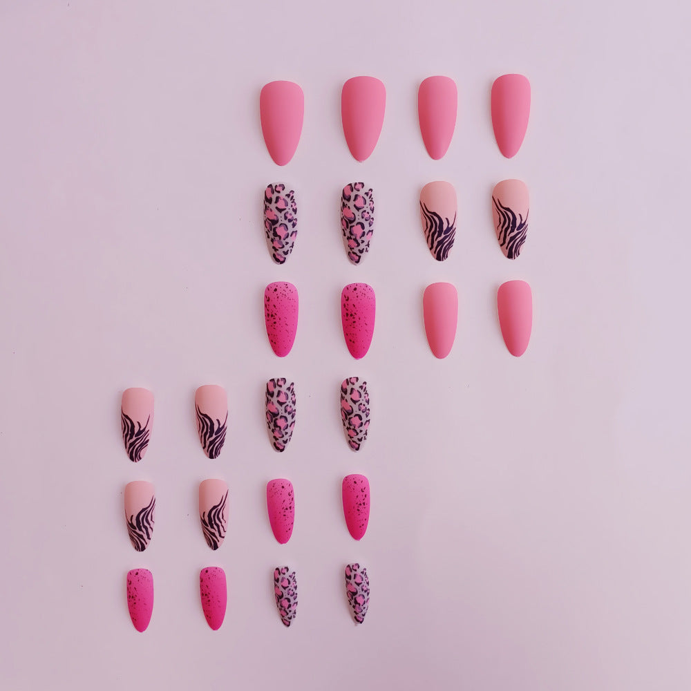 Wholesale Peach Pink Leopard Print Nail Patches