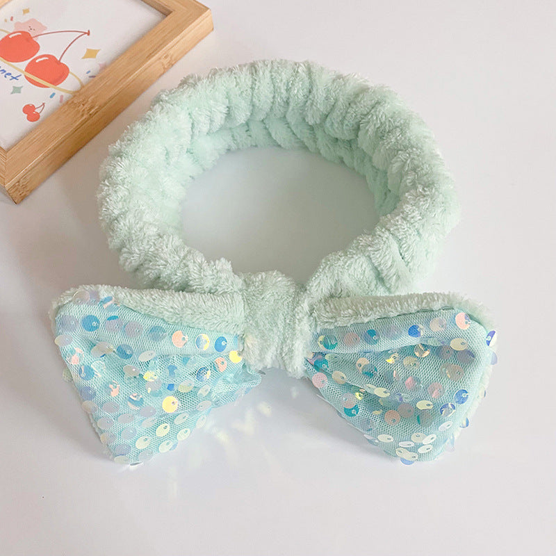 Wholesale Fabric Sequin Bow Hair Hoop